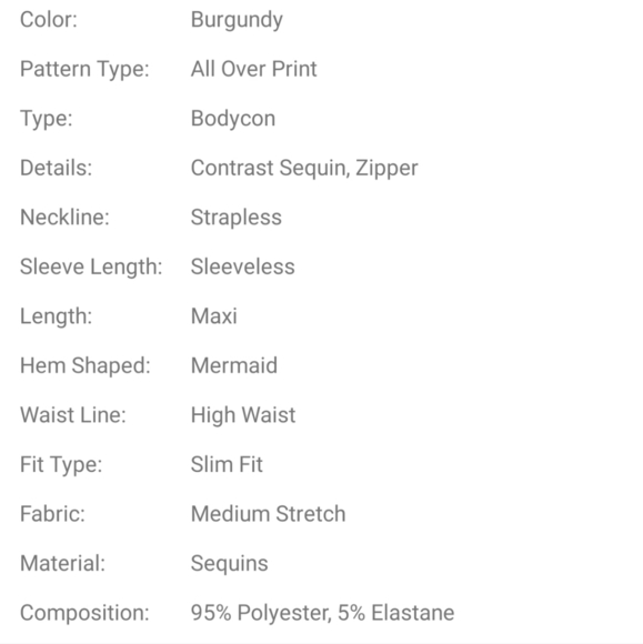 Burgundy All Over Print, Sequined,  Strapless,  Mermaid Maxi Gown - Picture 10 of 11